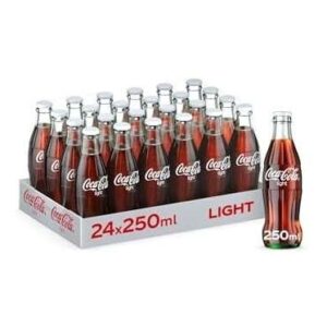 كوكا كولا زجاج دايت 250 مل ( كرتون 24 عبوة )