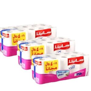 سانيتا كلوب مناديل حمام 16 رول + 4 رول مجانا - (كرتون 3 ربطه )