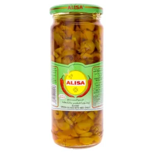 اليسا زيتون شرائح أخضر بالشطة 120جم