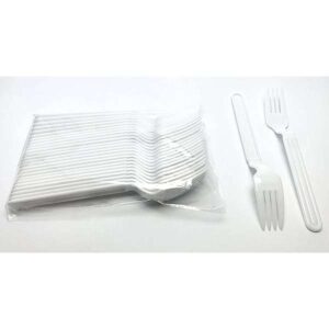 شوك بلاستيك ابيض 50 شوكة - ربطة