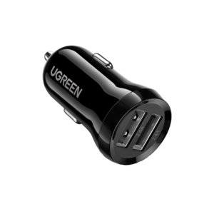 يوجرين شاحن سيارة  بمنفذين USB وبمجموع القوة 24 واط - أسود