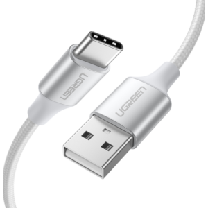 يوجرين سلك شاحن  نايلون مظفر USB إلى USB|C بطول 1 م | أبيض