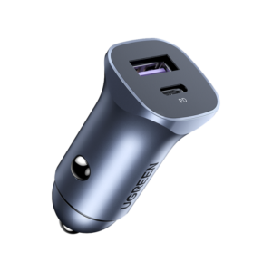 يوجرين شاحن سيارة بمنفذ USB ومنفذ PD بقوة 30 واط | رمادي