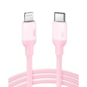 يوجرين سلك شاحن  من USB-C إلى آيفون سيلكون بطول 1 م - وردي