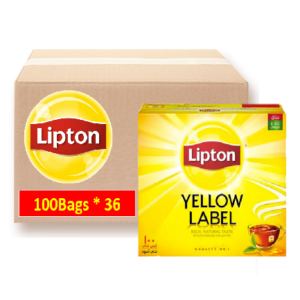 ليبتون شاي اسود 100 خيط ( كرتون 36 عبوة )