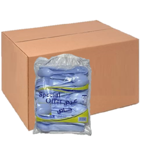 ملاعق بلاستيك ابيض مقاس صغير ( كرتون 1000 حبة )