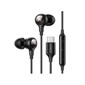 يوجرين سماعة أذن سلكية مع ميكرفون مدمج بوصلة USB|C | أسود