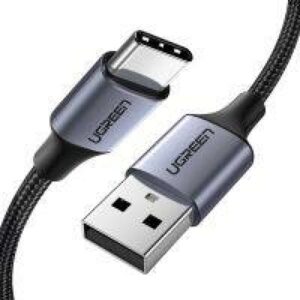 يوجرين سلك شاحن  من USB إلى USB-C مضفر بطول 2 م - أسود
