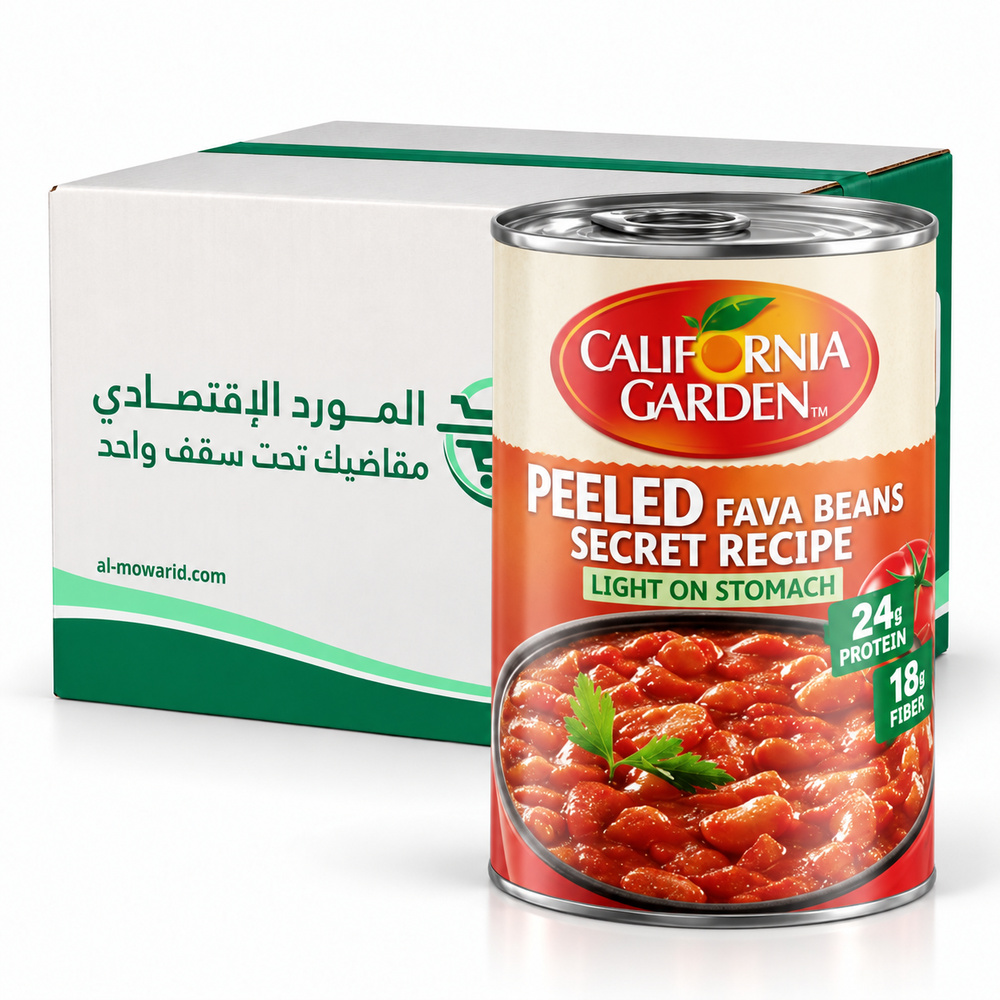 حدائق كاليفورنيا فول مقشور بالخلطة السرية 450 غم × 12 - كرتون