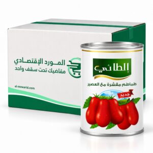الطائي طماطم مقشرة مع العصير 400 جرام- (كرتون 24 عبوة)