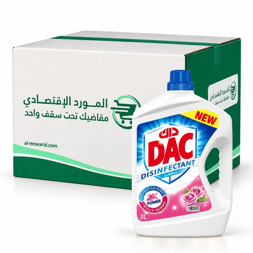 داك مطهر ومنظف برائحة الورد 3 لتر - ( كرتون 6 حبة )