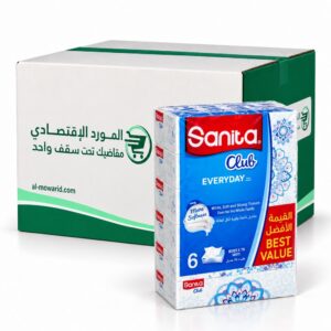 سانيتا مناديل وجة مزدوجة 76 منديل ( كرتون 6 علب × 6 ربطات )