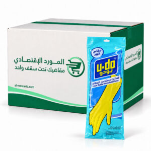 يودو قفازات مبطنه من المطاط مقاس كبير ( كرتون 12 زوج )