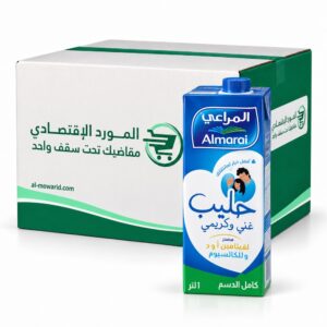 المراعي حليب كامل الدسم 1 لتر - (كرتون 12عبوة)