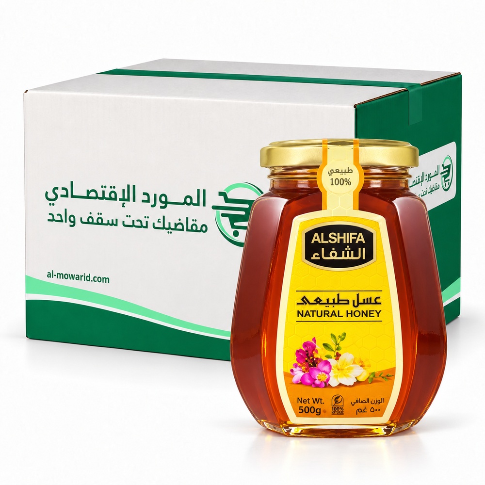 عسل الشفاء طبيعي 500 جم - (كرتون 12عبوة)