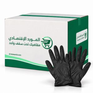 قفازات فينيل لون اسود استخدام واحد بدون بودرة مقاس وسط 10 علب × 70 قفاز - كرتون