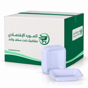 صحن بلاستيك مستطيل لون ابيض رقم 2 ( كرتون 1000 حبة )