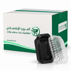علب بلاستيك للميكرويف مع غطاء شفاف بدون تقسيم 1 ( كرتون 250 حبه )