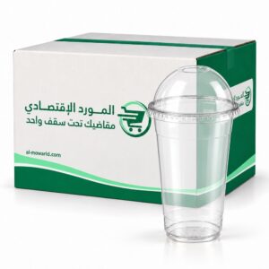 كاسات عصير شفاف 16 اونص بغطاء قبة ( كرتون 1000 حبة )