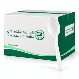 ملاعق بلاستيك ابيض مقاس كبير ( كرتون 1000 حبة )