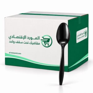 ملاعق بلاستيك كبيرة لون أسود ( كرتون 1000 حبة )