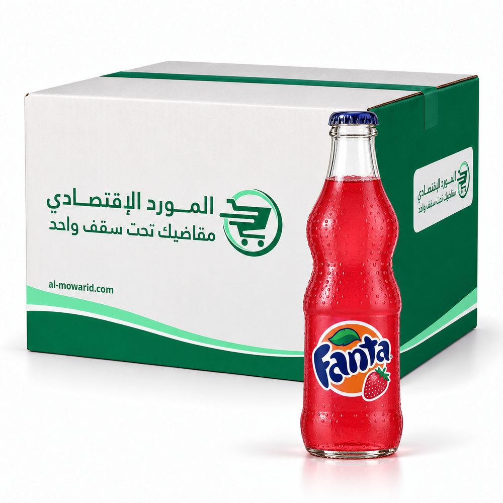 فانتا فراولة زجاج 250 مل ( كرتون 24 عبوة )