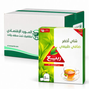 ربيع شاي اخضر طبيعي 100 كيس - (كرتون 12عبوة)