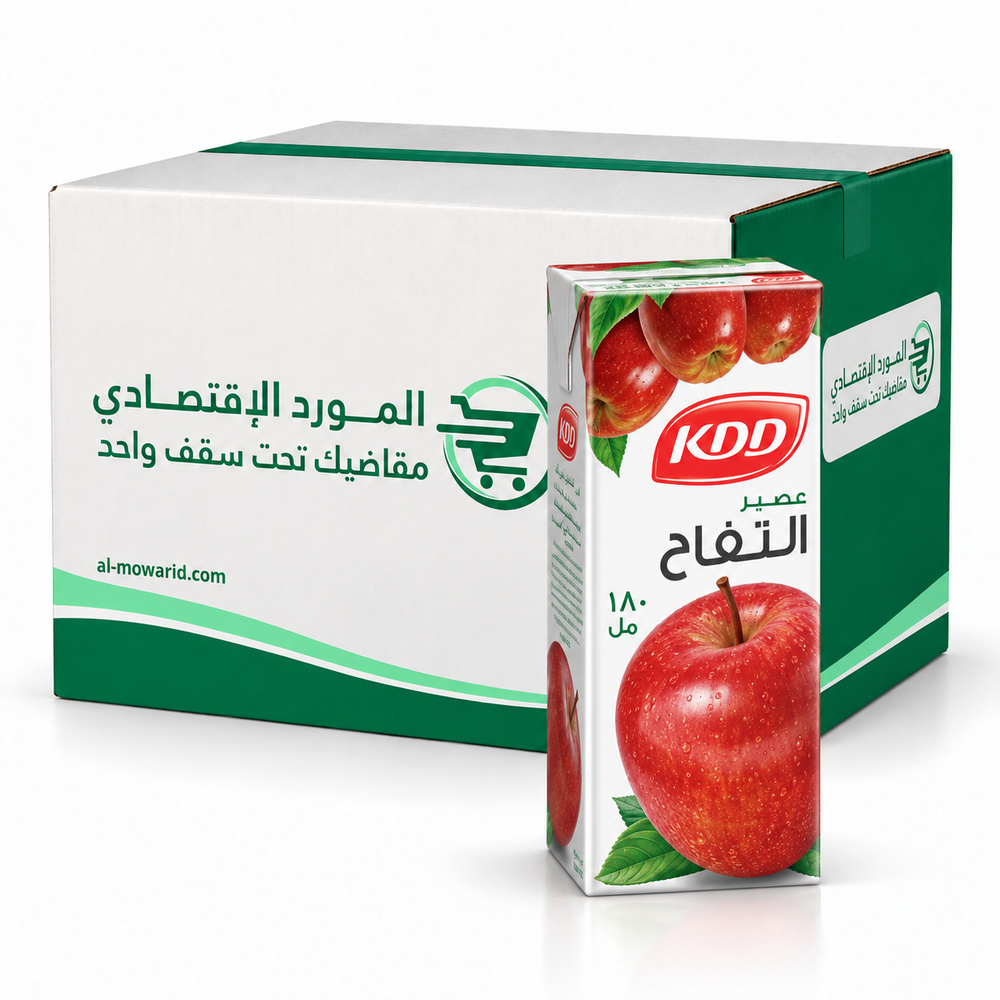 كي دي دي عصير التفاح 180 مل - (كرتون 24عبوة)