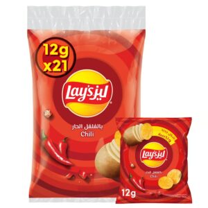 ليز رقائق بطاطس بالفلفل الحار 11غم ( ربطة 21 حبة )